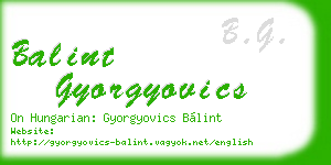 balint gyorgyovics business card